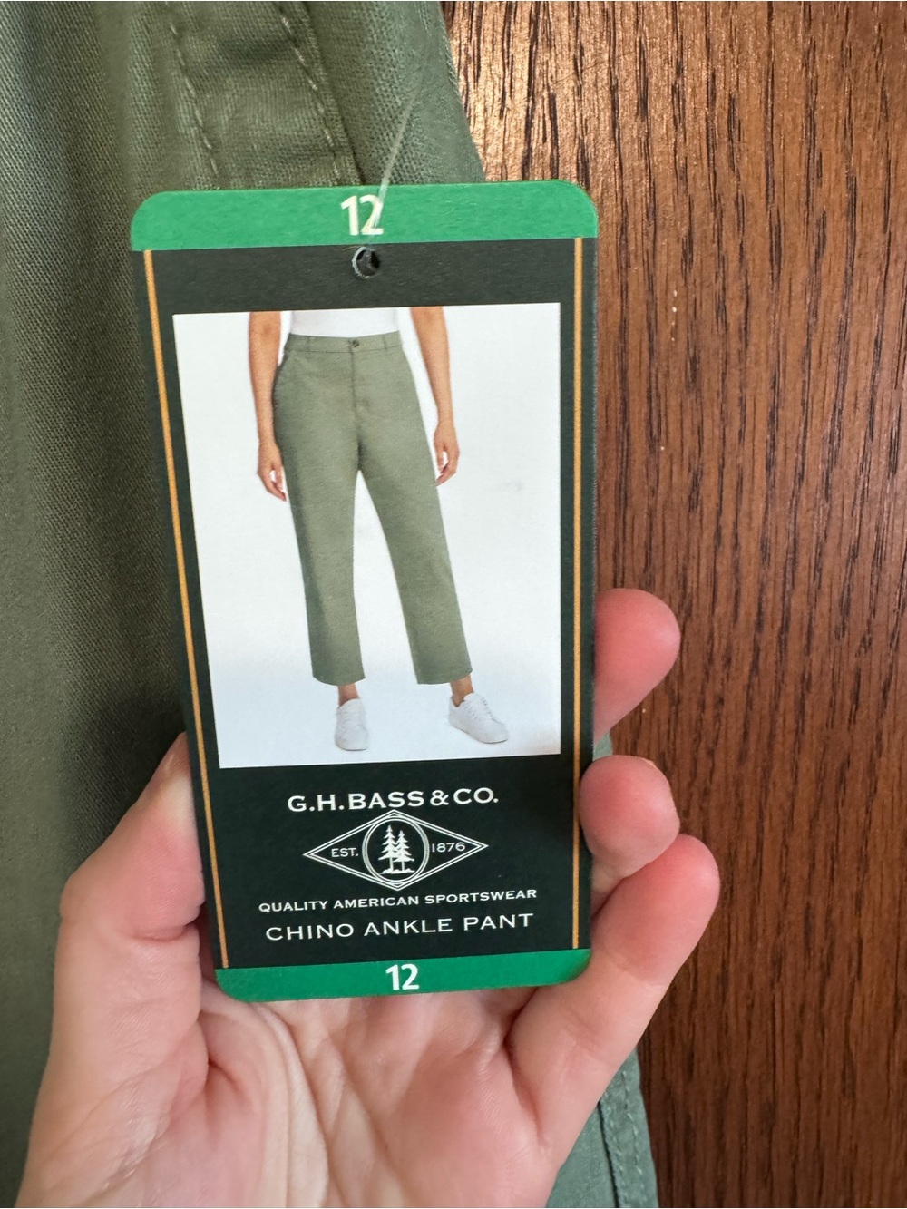 G.H. Bass & Co. Olive Green Chino Ankle Pants